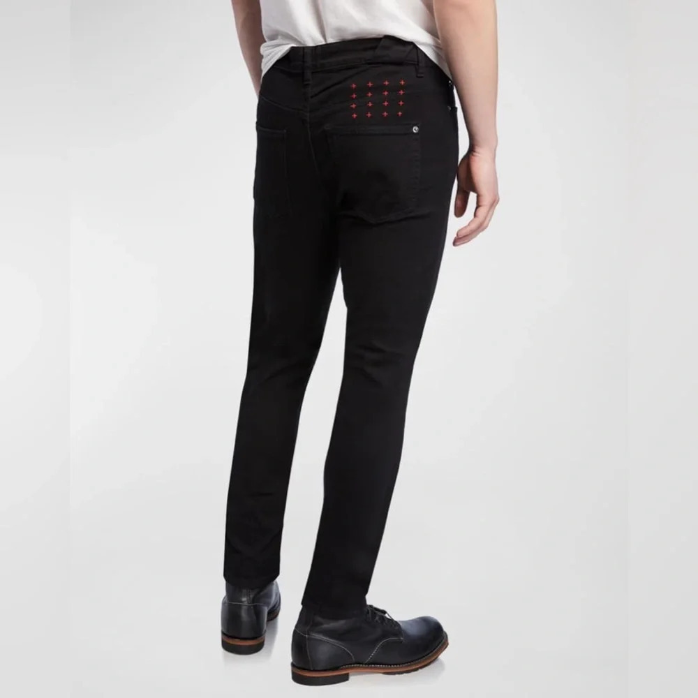 Ksubi Chitch Laid Black Slim Jeans Mens 32 Red 4x4 Cross Denim
